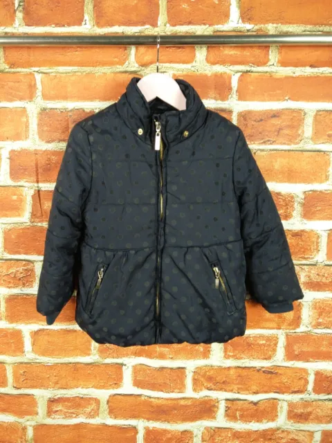 Girls Coat Age 2-3 Years Mayoral Navy Blue Padded Lined Winter Jacket Zip 98Cm