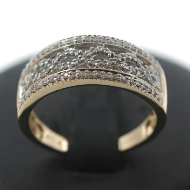 Diamant Ring 375 gold 9 Kt Gelb- Weißgold  Wert 529,-