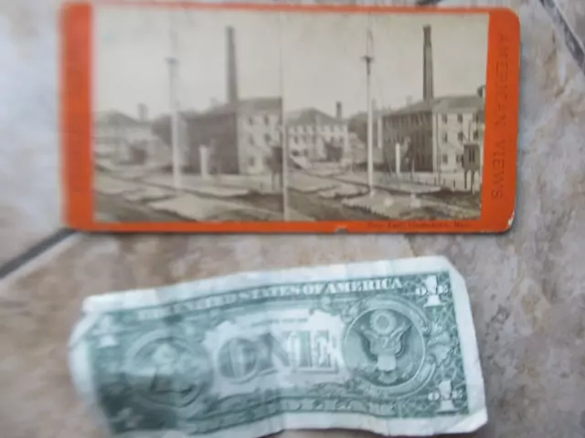 3 Rare Antique Boston, Ma. Stereo Photo Cards, Charleston Navy Yard, Bunker Hill