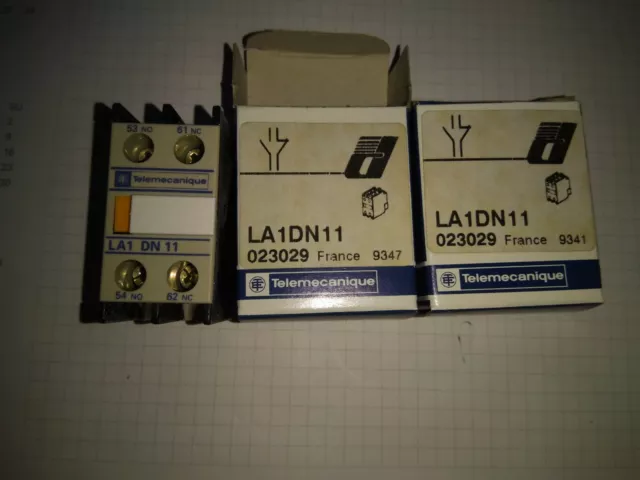 Telemecanique LADN11 LA1 DN11 protezione ausiliaria set da 2 blocco contatti NUOVO