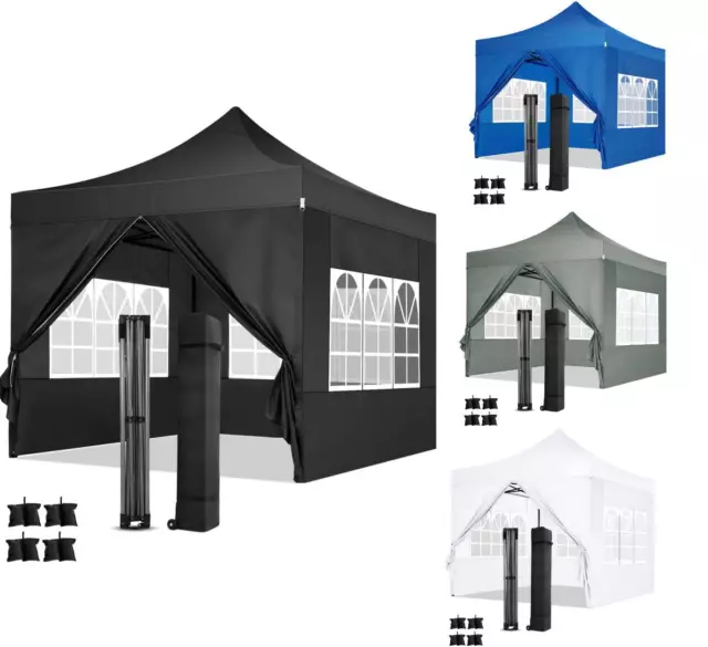 3 x 3m Faltpavillon Pavillon Pop Up Pavillion Gartenpavillon Wasserdicht Faltbar