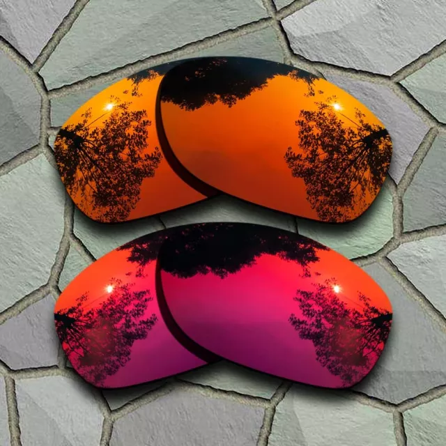 Red Orange&Violet Red Polarized Lenses Replacement For-Oakley Pit Bull