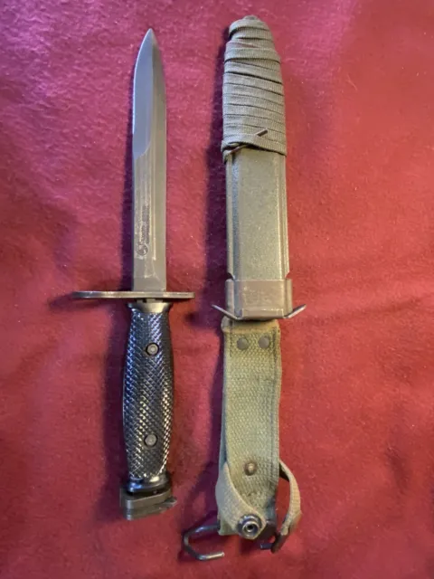 Unissued Original Colt Marked M7 Bayonet With Correct "Crinkle" M8A1 Scabbard