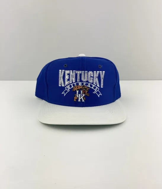 NEW! Vtg 90s Kentucky Wildcats Snapback Hat Adjustable Blue White The Game Brand