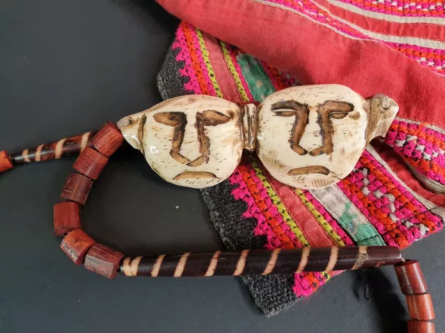 Old Borneo Carved Oxen and Beaded Necklace …beautiful collection accent piece