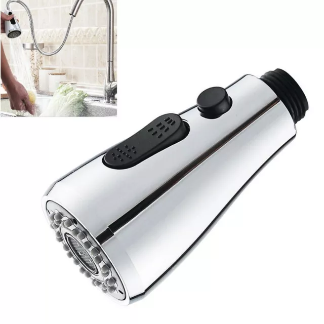 Pull Out Spray Head Replace Universal Kitchen Sink Faucet Basin Mixer Tap Silver