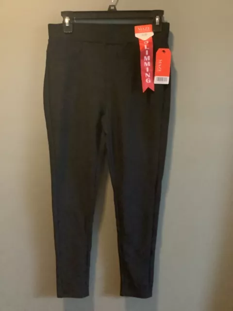 Maze Collection Pants Size 1X Black Stretch Legging Mid Rise Back Pockets