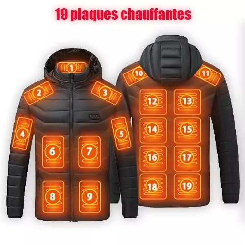 🔥 Veste Chauffante USB pour Hommes et Femmes – Manteau d’Hiver Électrique,