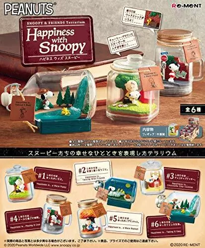 Re-Ment PEANUTS SNOOPY & FRIENDS Terrarium Happiness with Snoopy 6 type complete