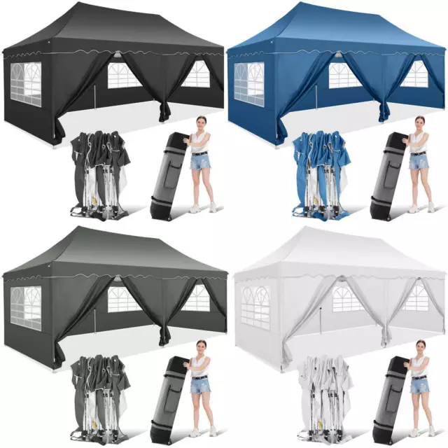 Pavillon 3x3m/3x6m Pop Up Faltpavillon Partyzelt Wasserdicht Stabil Sonnenschutz