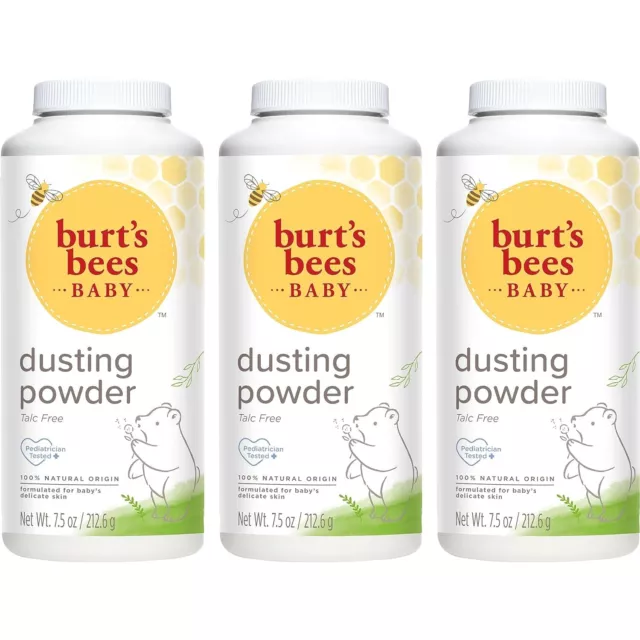 Burt's Bees Baby Dusting Powder 7.5oz - 3 pack Talc Free Natural