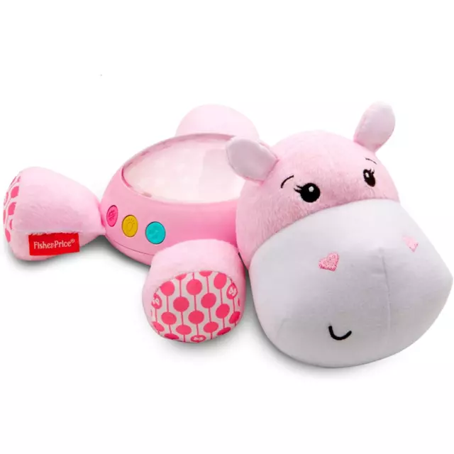 Fisher-Price Pink Soft Plush Hippo Projection Soother Light Projector & Noises