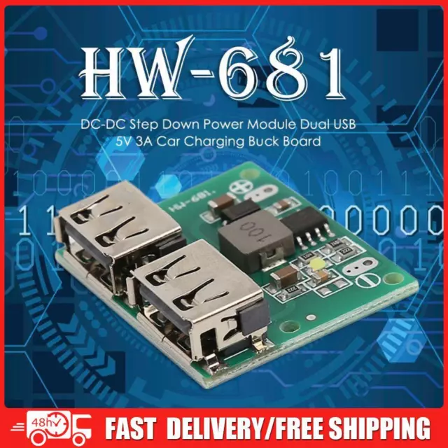 HW-681 Dual USB DC-DC 9V 12V 24V to 5V Step Down Buck Car Charger Power Module