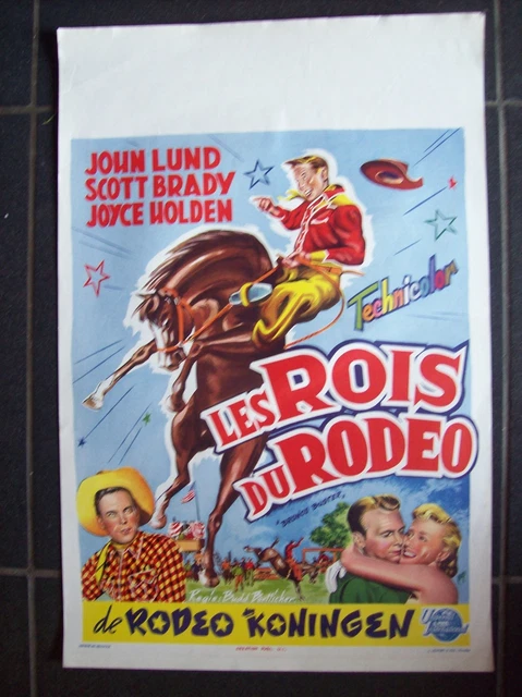 AFFICHE CINÉMA ORIGINALE ancienne rois rodéo 1952 western John Lund