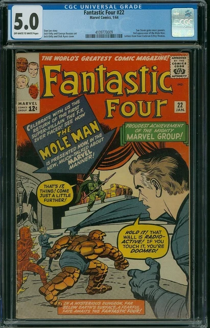 The Fantastic Four #22 Cgc 5.0 Vg/Fn  Off White To White Pages 1964