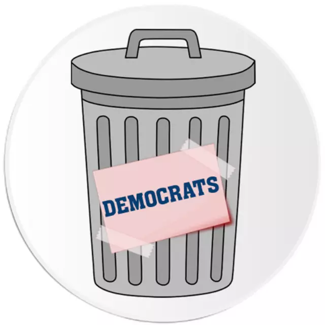 Democrats Are Trash - 10 Pack Circle Stickers 3 Inch - Can Bin Humor Politics