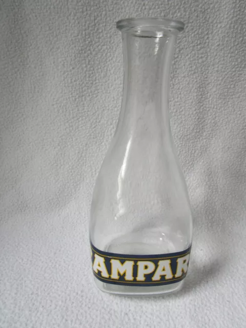 seltene alte CAMPARI Karaffe Glas mit Werbung Glasflasche unbeschädigt 20cm hoch
