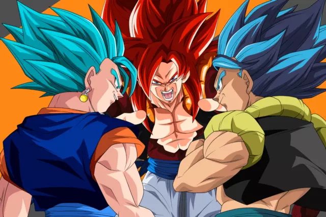 Dragon Ball Super Poster Gogeta Blue Smiling with Logo 12in x 18in Free  Shipping