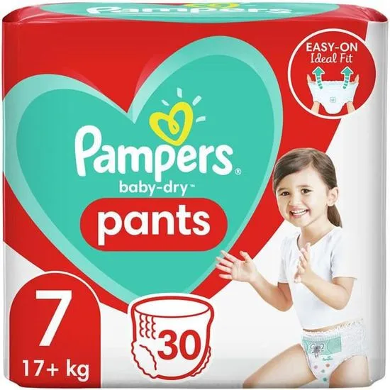 PAMPERS - Baby Dry Pants Couches-Culottes taille 7 (15kg+) - paquet de 30 Couche