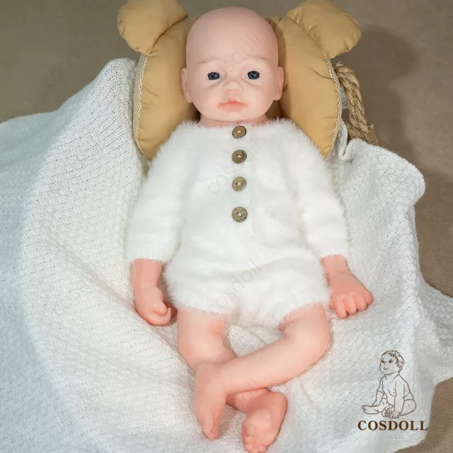 13.5 in Full Body Platinum Silicone Baby Reborn Doll Realistic Alien  Newborn Boy