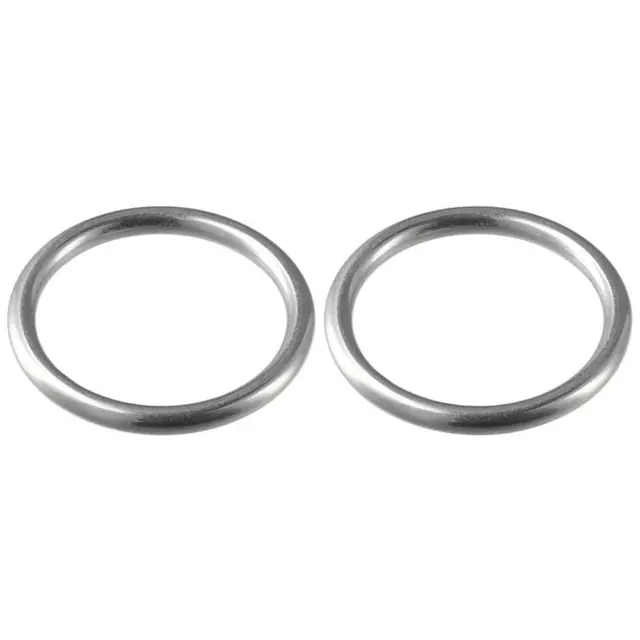 2pcs 304 Stainless Steel Round Ring