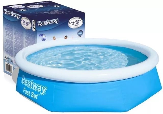 Bestway XL 8ft Family Inflatable Garden Kids Fast Set Paddling Swimming Pool