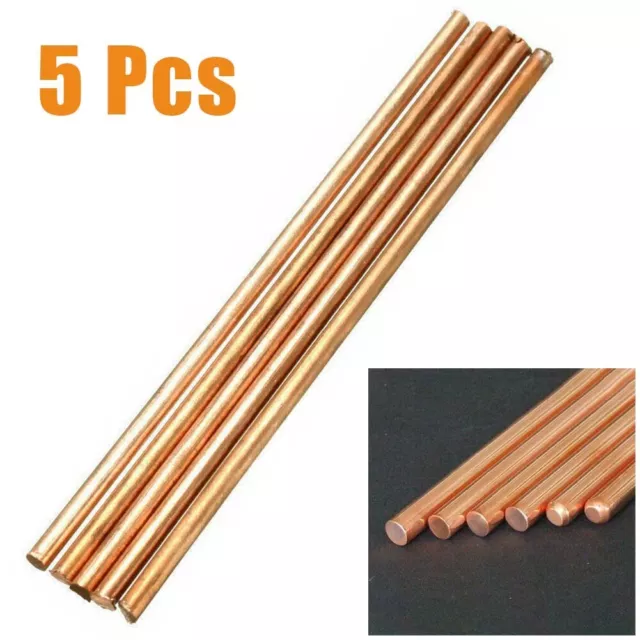 Industrial Copper Rod Brass Rod 5 Pcs 99.9% Copper Metal Rod Cylindrical