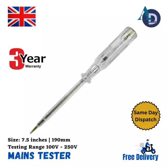 Voltage Detector Tool Pen Electrical Mains Phase Tester Live Circuit Screwdriver