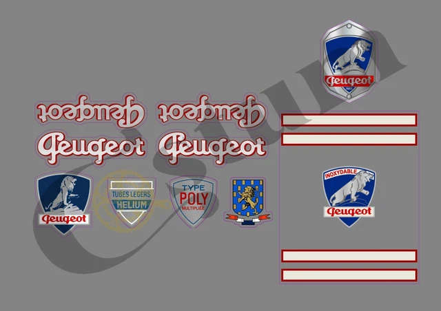 Stickers Peugeot blancs 315x30mm - pièce moto, scooter, cyclomoteur