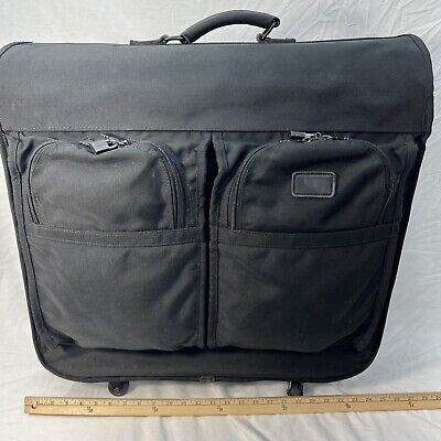 TUMI Black Nylon GARMENT BAG 4 Wheel 360 Swivel 6 Suit Suitcase Luggage Locks