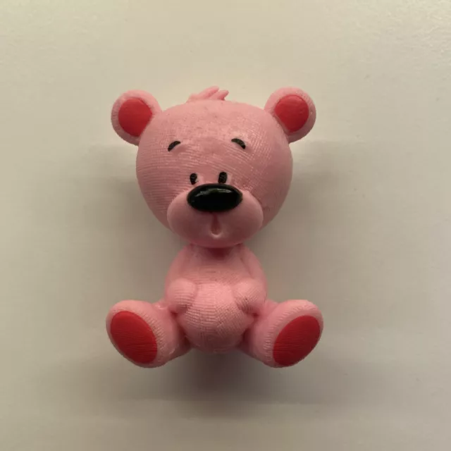 Miniature Hasbro Surprised Pink Pvc Bear 2" Figure - Cute Ornament