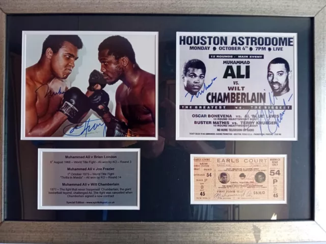 Muhammad Ai signed autograph x 3, boxing, Ali, thriller in Manilla, Joe Frazier