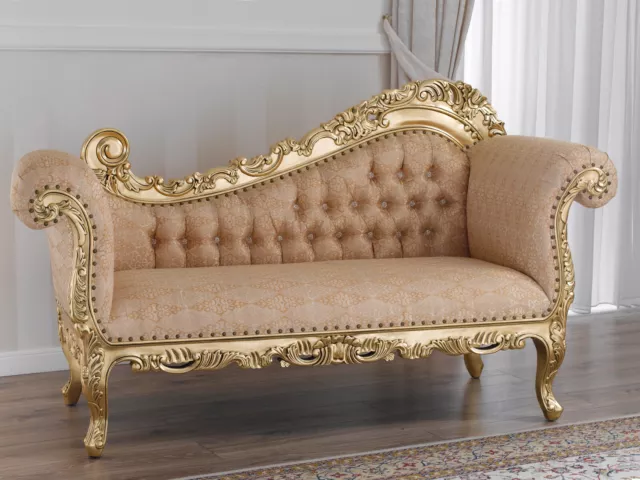 Méridienne Alejandra style Baroque Français canapé 2 places chaise longue feu...