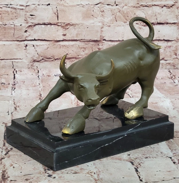WALL STREET BRONZE Fierce Bull OX Statue Hand Made by Fisher Classical ...