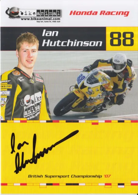 Ian Hutchinson Hand Signed BSB, MotoGP, WSBK Promo Card.