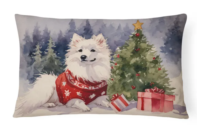 American Eskimo Christmas Canvas Fabric Decorative Pillow DAC1222PW1216