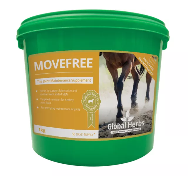 Global Herbs Movefree Maintenance, 1kg tub, Ultimate Joint Horse Feed Supplement