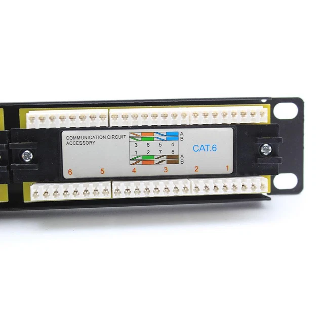 PRETTYGOOD7 12 PORT CAT6 Patch Panel RJ45 Networking Wall Mount Rack ...