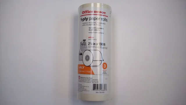 Office Depot 1-ply paper rolls 2.25"x130' white 3 count sealed 109-303