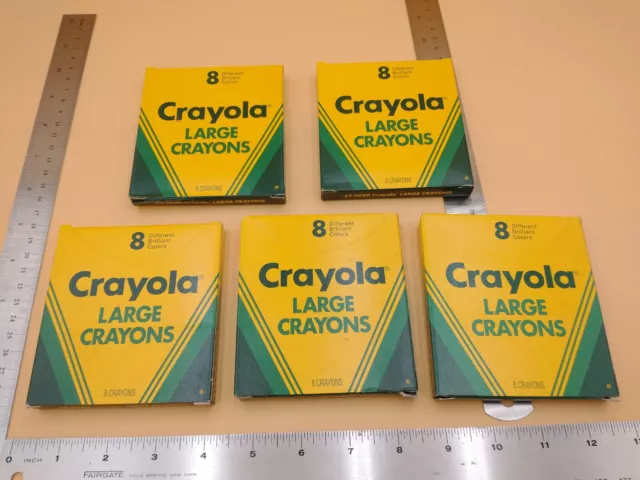 Lot Of  5X Vintage Crayola #52-0080 Large Crayons 1994 Made in USA #Z280