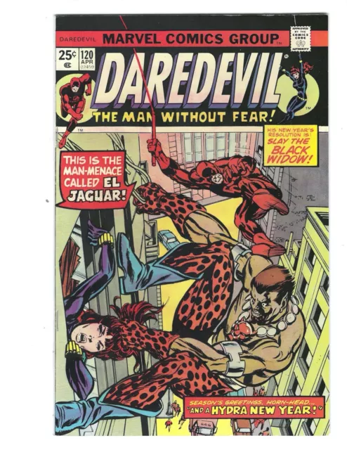 Daredevil #120 1975 ¡Viuda Negra en muy buen estado/nuevo M! Primera aparición de envío combinado El Jaguar