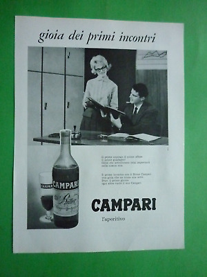 1960 Originale Pubblicita' vintage BITTER CAMPARI l'aperitivo GIOIA INCONTRI