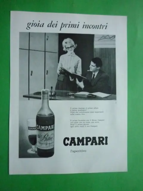 BITTER CAMPARI l'aperitivo 1960 Originale Pubblicita' vintage GIOIA INCONTRI