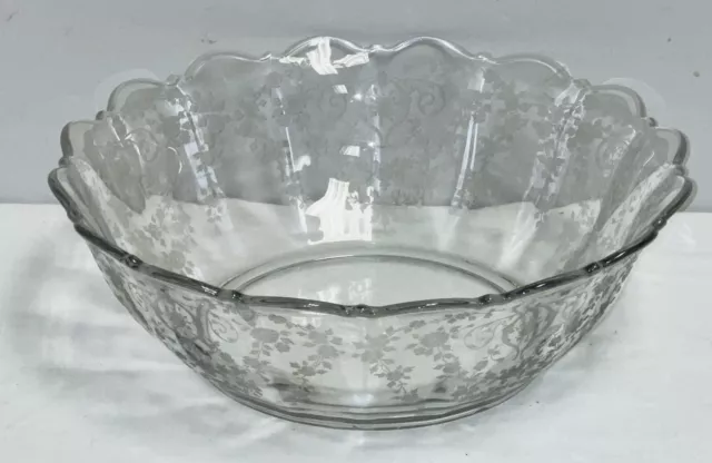 Cambridge DIANE CRYSTAL 11" FLAT SCALLOPED BOWL  ** RARE STYLE**