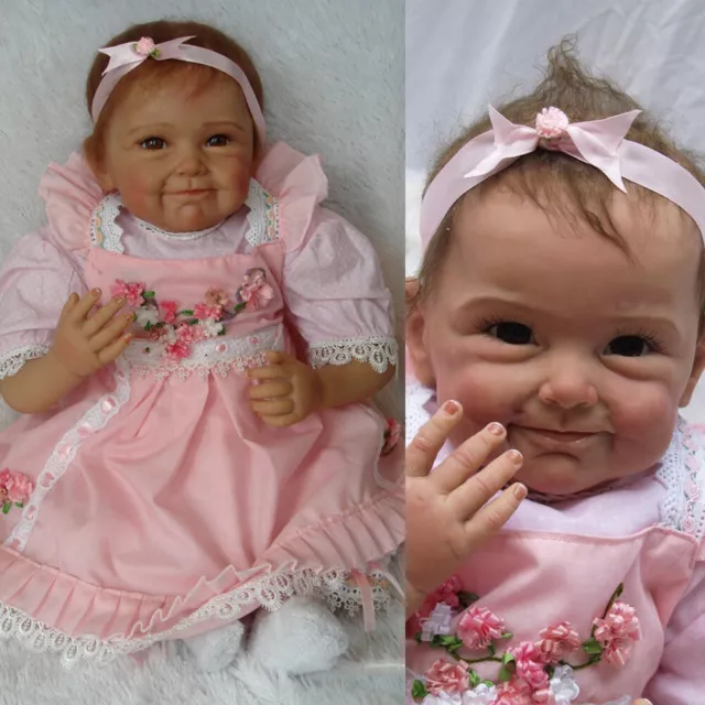 NPK 55CM Realistic Handmade Reborn Doll Lovely Girl Toddler Soft Body Cute Face
