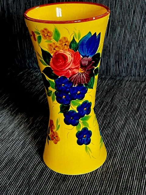 GALVANI PORDENONE vaso in pasta gialla decoro floreale