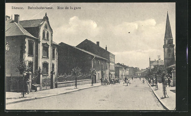 CPA Dieuze, Rue de la Gare, Rue de la gare