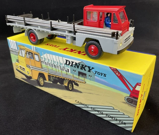 Dinky Toys 885 - Saviem Camion Porte-Fer, Rouge_Gris 1:43, Atlas - Collection