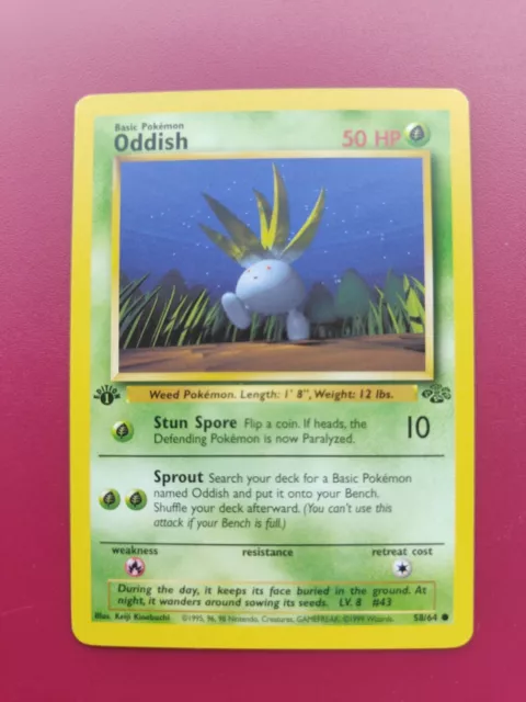 Pokémon TCG Oddish Jungle 1st Edition Common 58/64 - Pack Fresh/ Mint