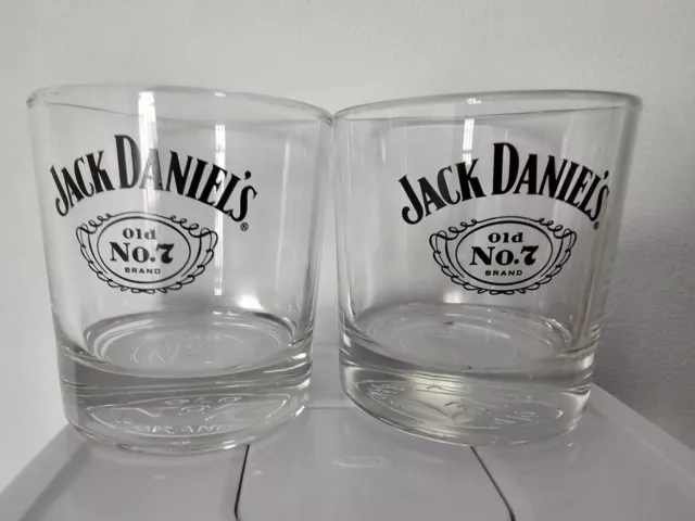 Set of (2) Jack Daniels Old No.7 Whiskey Rocks Glasses - 8 oz. Lowball